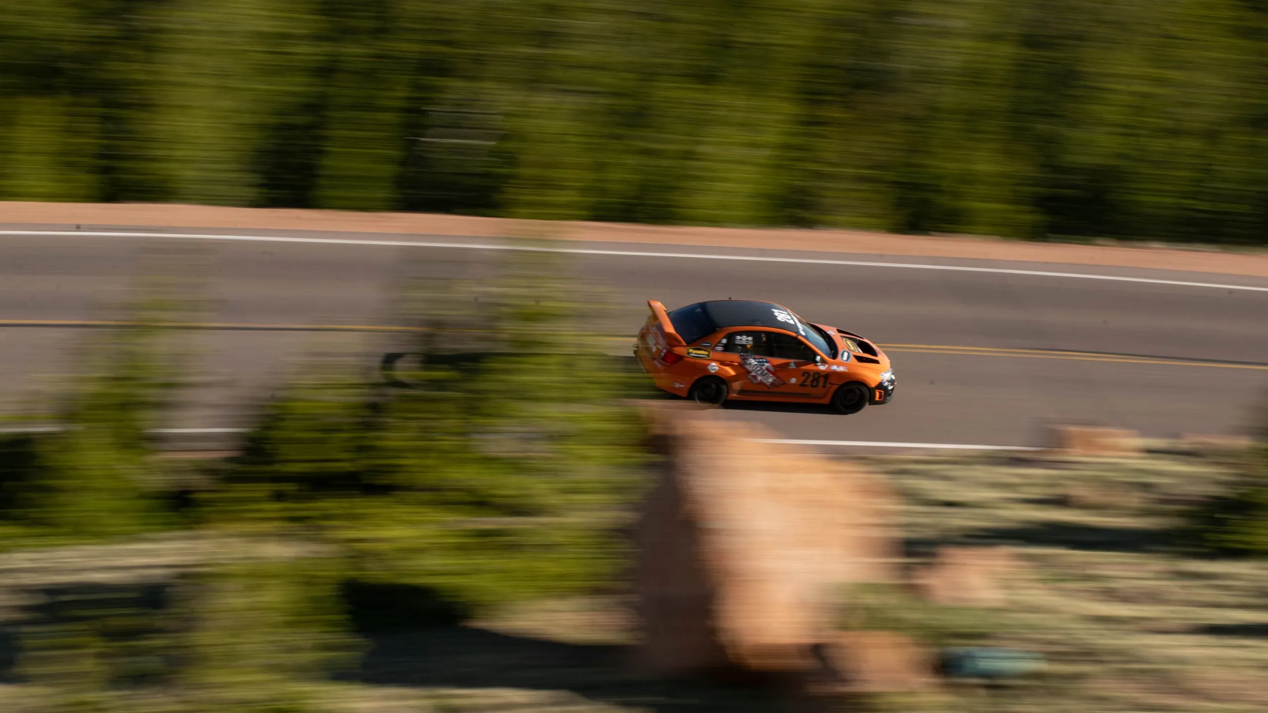 Sober Racing #281 on a practice run at the Pikes Peak International Hill Climb 2026